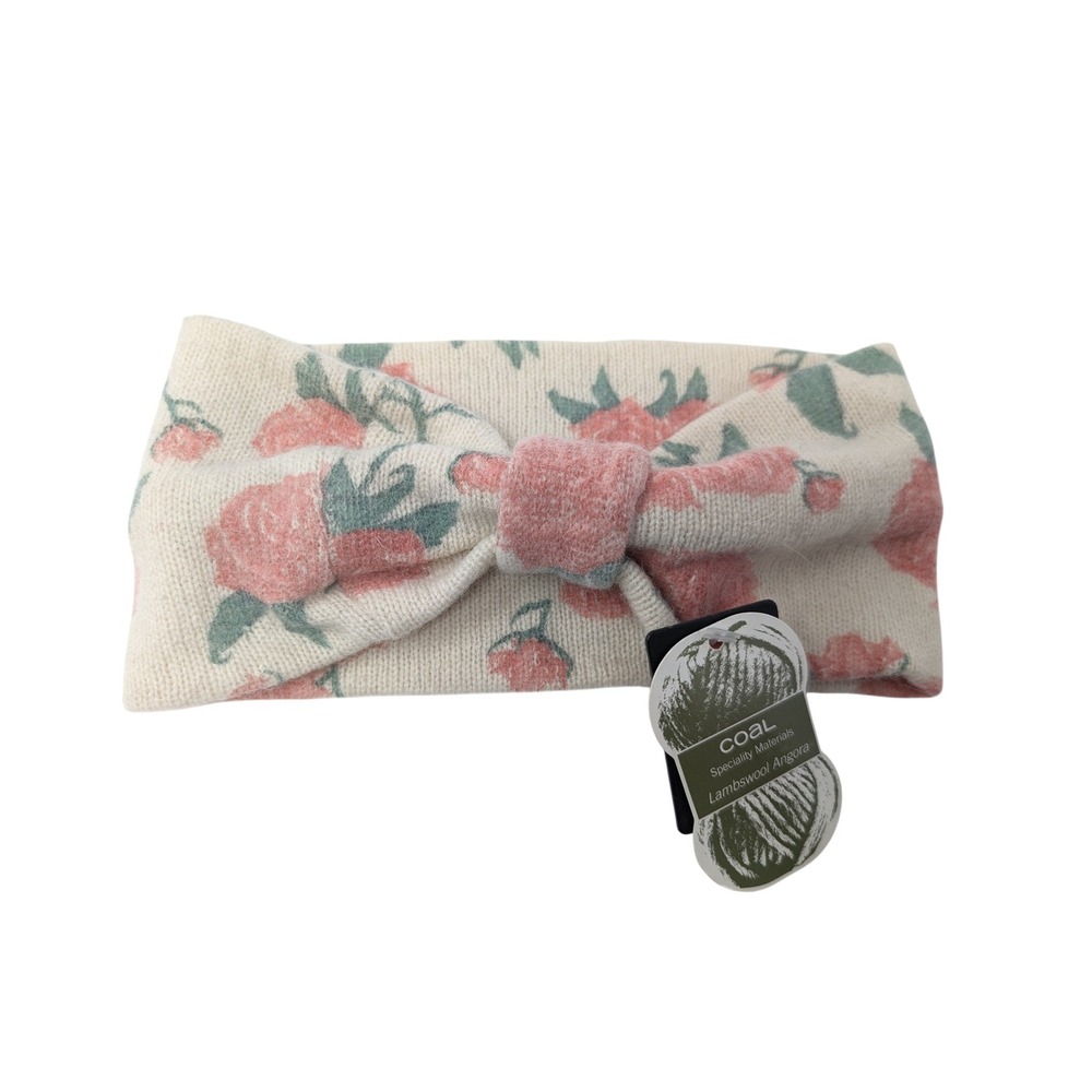 Coal The Josie Headband Crème Floral Lambswool Angora Knit Winter Ear Warmer